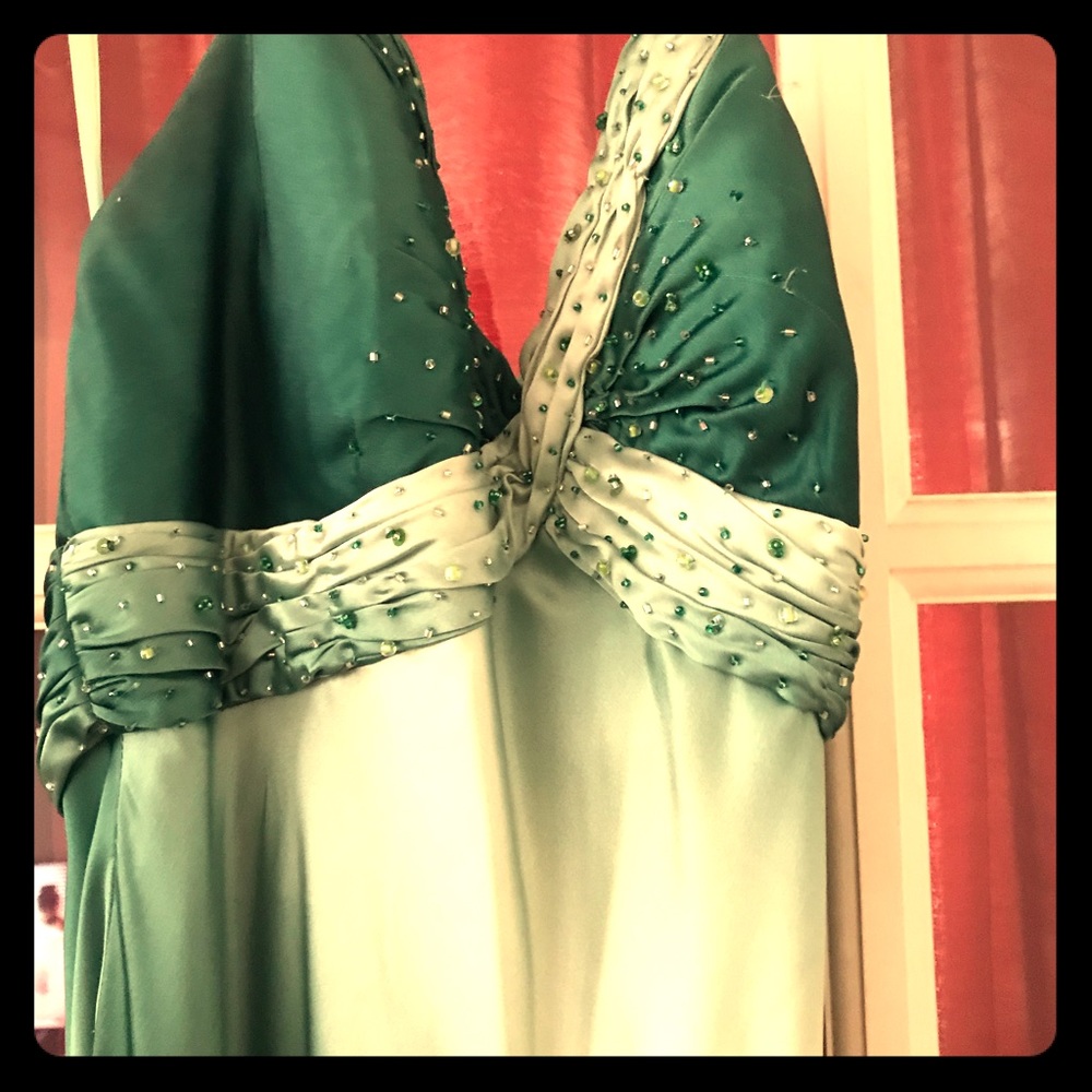Green, Silk Dress